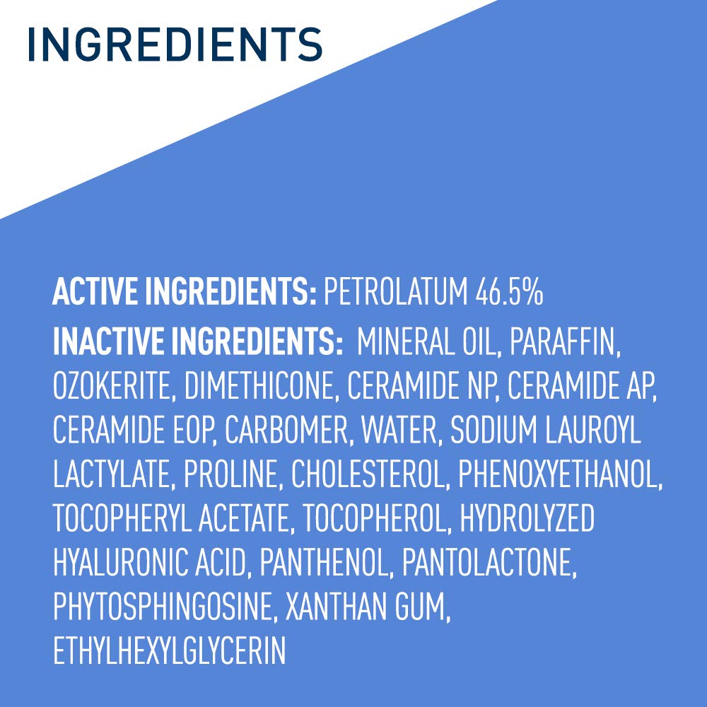 CeraVe Baby Healing Ointment 85g with active and inactive ingredients listed