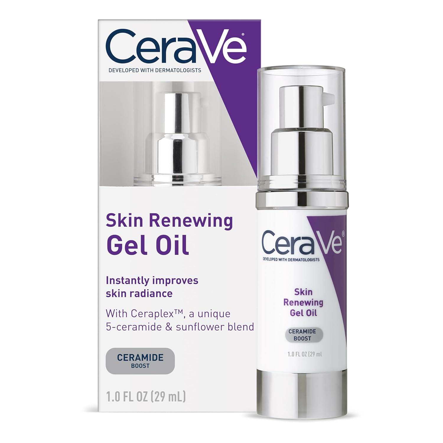CeraVe Skin Renewing Gel Oil 29ml bottle with pump dispenser
