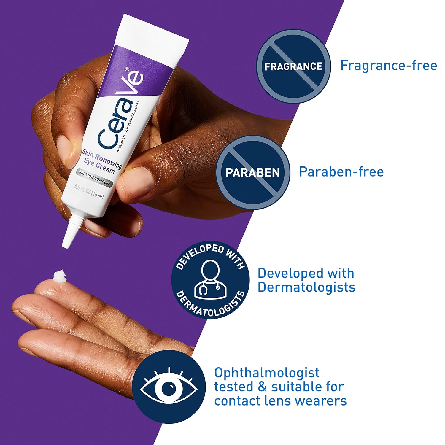 CeraVe Skin Renewing Eye Cream 14.2g tube with white and purple packaging
