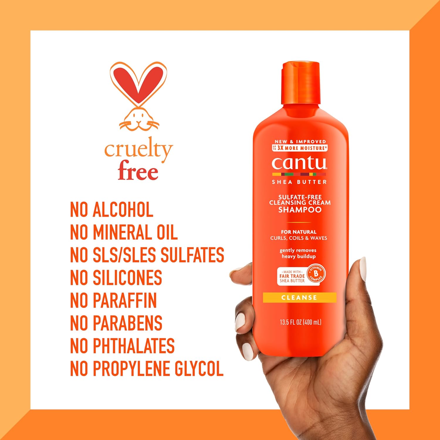 Cantu Shea Butter Sulfate-Free Cleansing Cream Shampoo 400ml red bottle