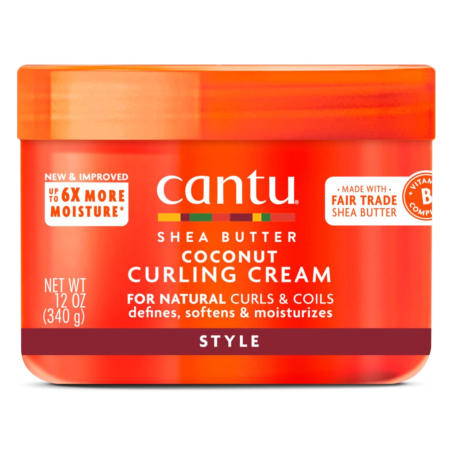 Cantu Shea Butter Coconut Curling Cream for natural curls, 340g jar