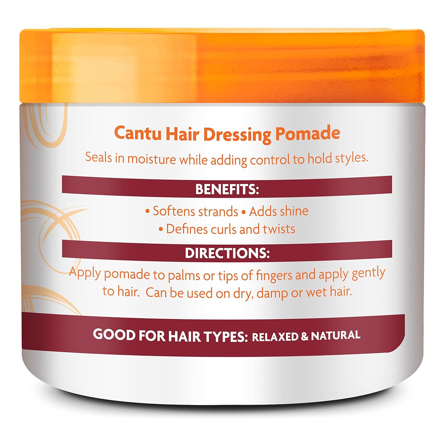 Cantu Shea Butter Hair Dressing Pomade 113g jar with orange lid