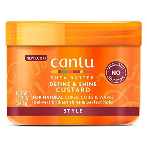 Cantu Shea Butter Define & Shine Custard 340g orange jar