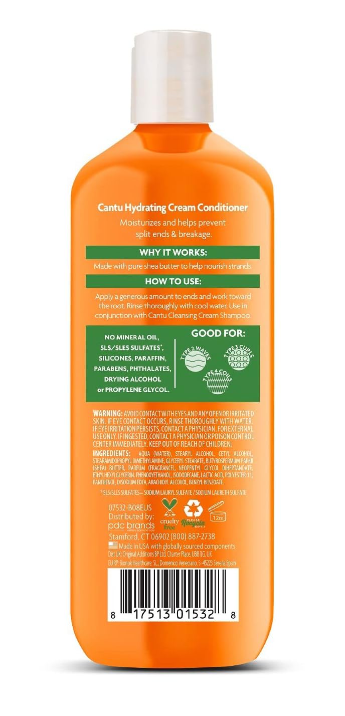 Cantu Shea Butter Hydrating Cream Conditioner orange bottle 400ml for natural hair