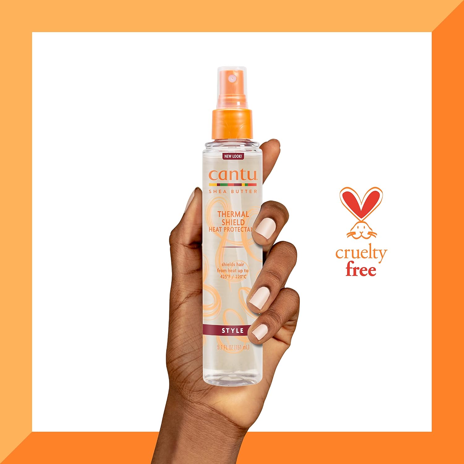 Cantu Thermal Shield Heat Protectant spray with Shea Butter, 5.1 fl oz bottle