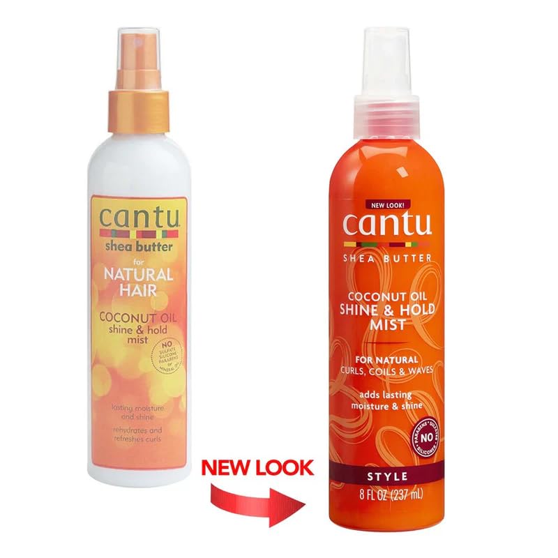 Cantu Shea Butter Coconut Oil Shine & Hold Mist 237ml spray bottle for natural hair