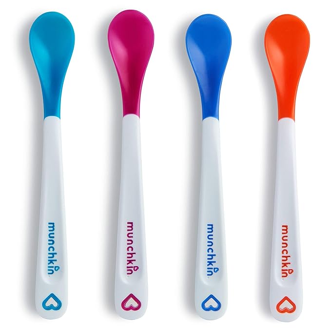 Munchkin White Hot Safety Spoons four-pack, heat-sensitive for babies three months plus