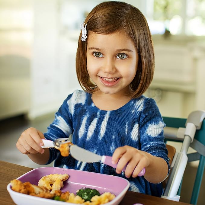 Munchkin Splash toddler cutlery set three-piece with fork spoon knife 18 months plus