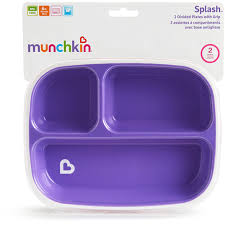 Munchkin Splash Divider Plates 2-pack purple 6 months plus