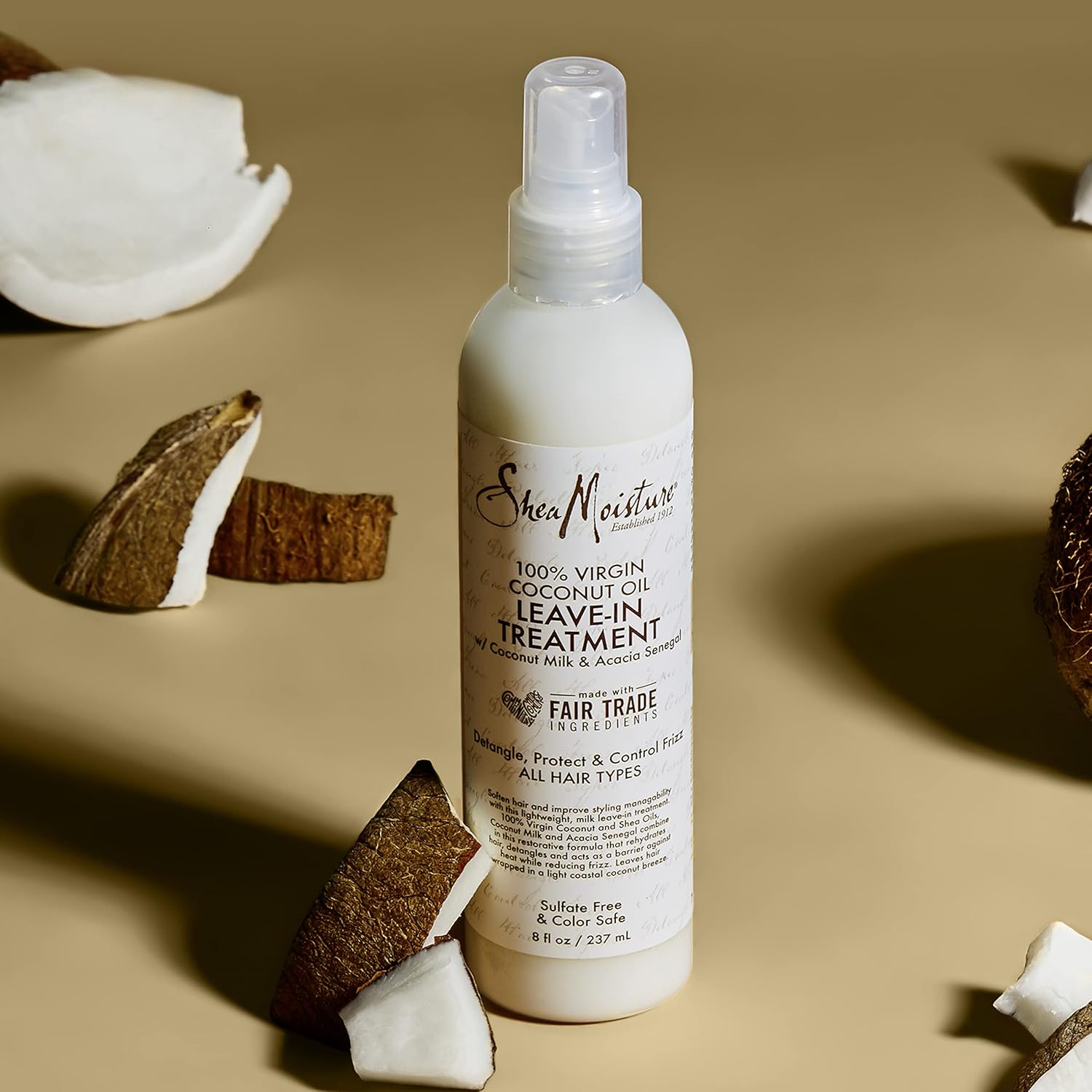 SheaMoisture 100% Virgin Coconut Oil Leave-In Treatment spray bottle 237ml