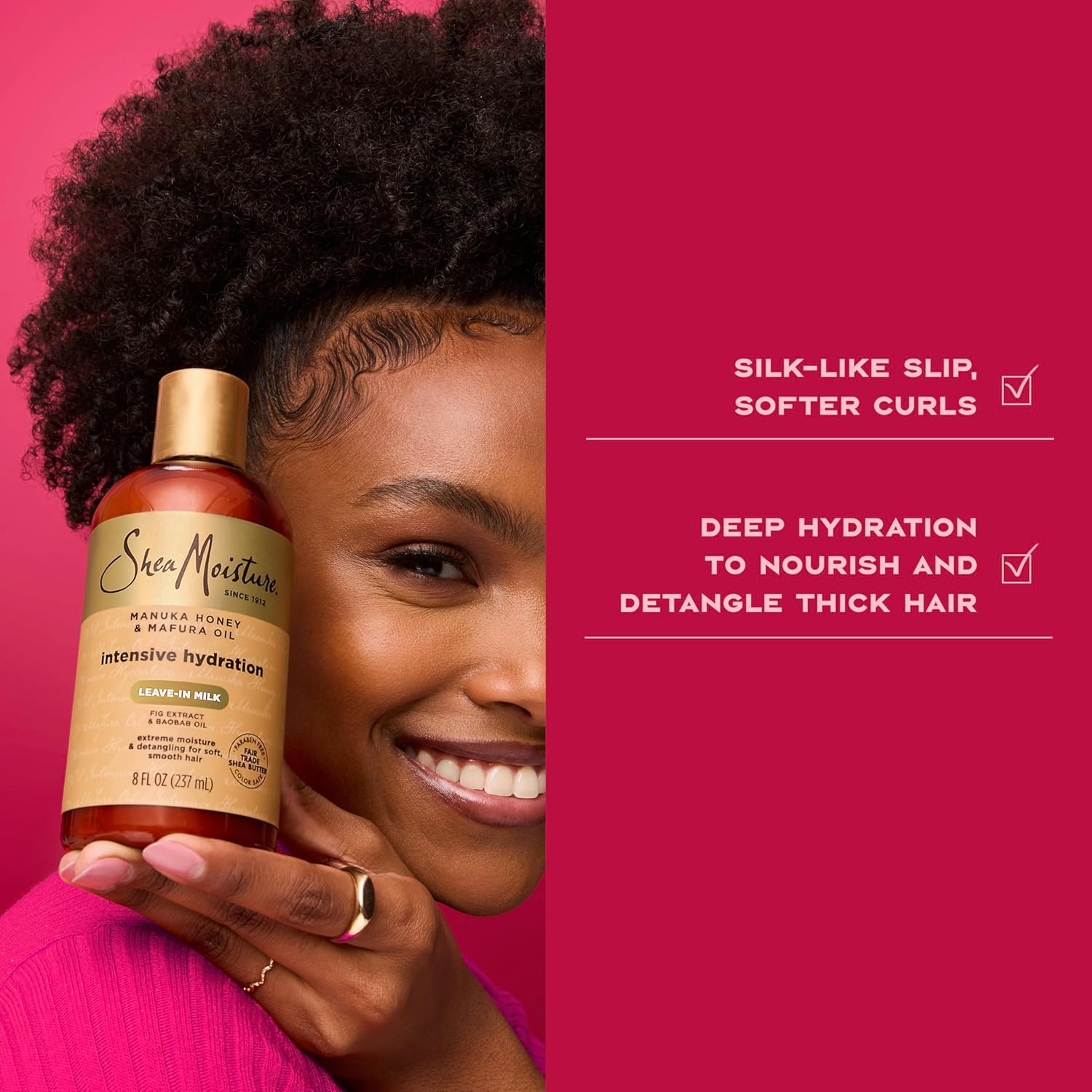 SheaMoisture Manuka Honey and Mafura Oil leave-in milk, 237 ml bottle