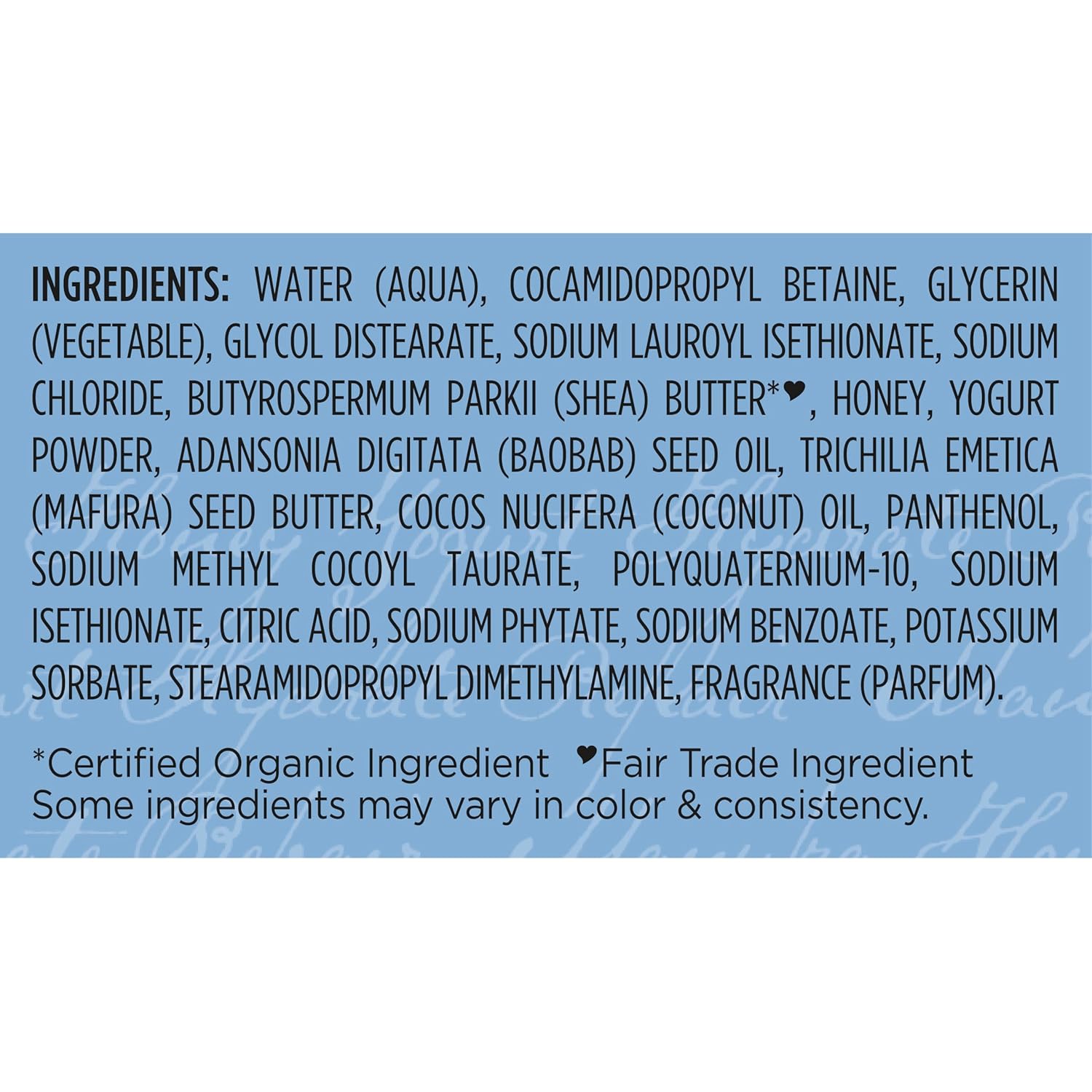 SheaMoisture Manuka Honey and Yogurt Hydrate Repair Shampoo 384ml bottle back label
