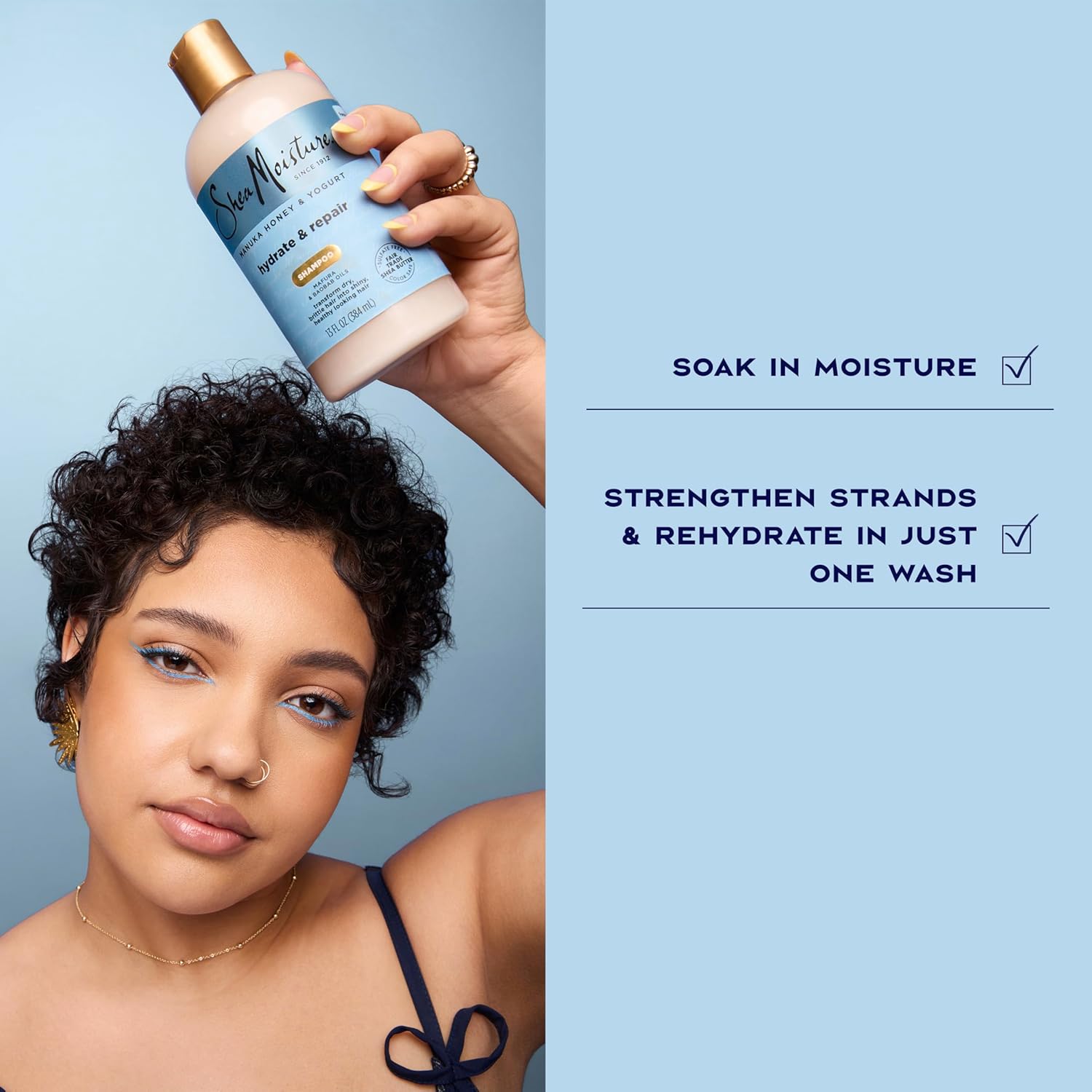 SheaMoisture Manuka Honey & Yogurt Hydrate & Repair Shampoo 384ml bottle