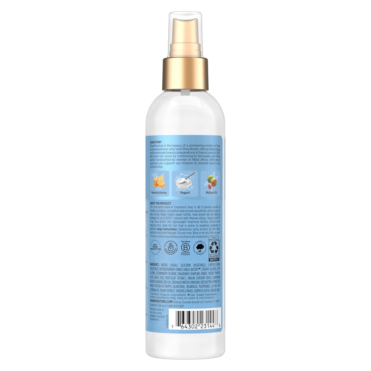 SheaMoisture Manuka Honey & Yogurt leave-in conditioner spray bottle 237ml