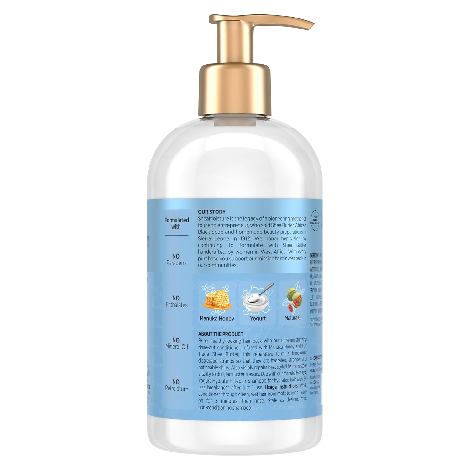 SheaMoisture Manuka Honey and Yogurt Hydrate Repair Conditioner 384ml pump bottle