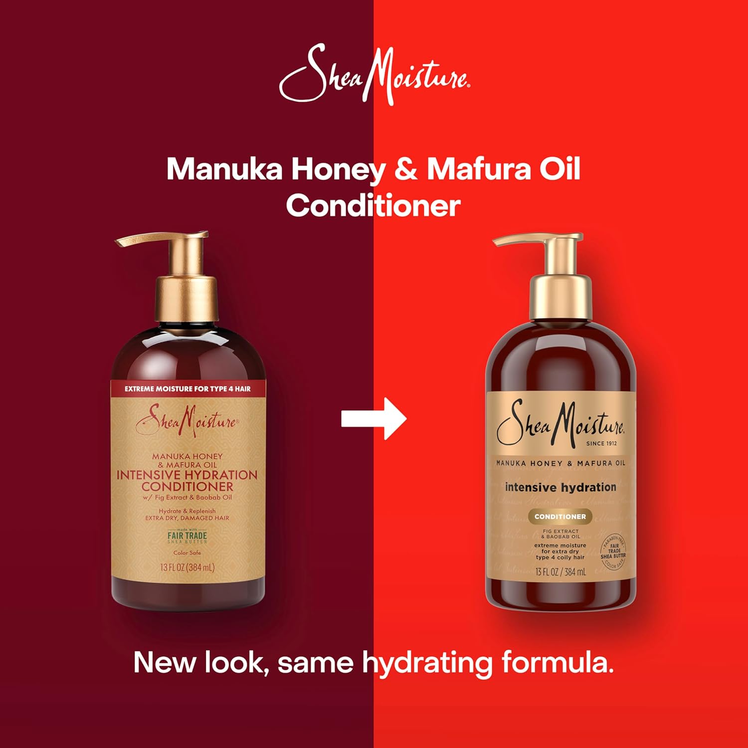 SheaMoisture Manuka Honey & Mafura Oil Intensive Hydration Conditioner 384ml pump bottle