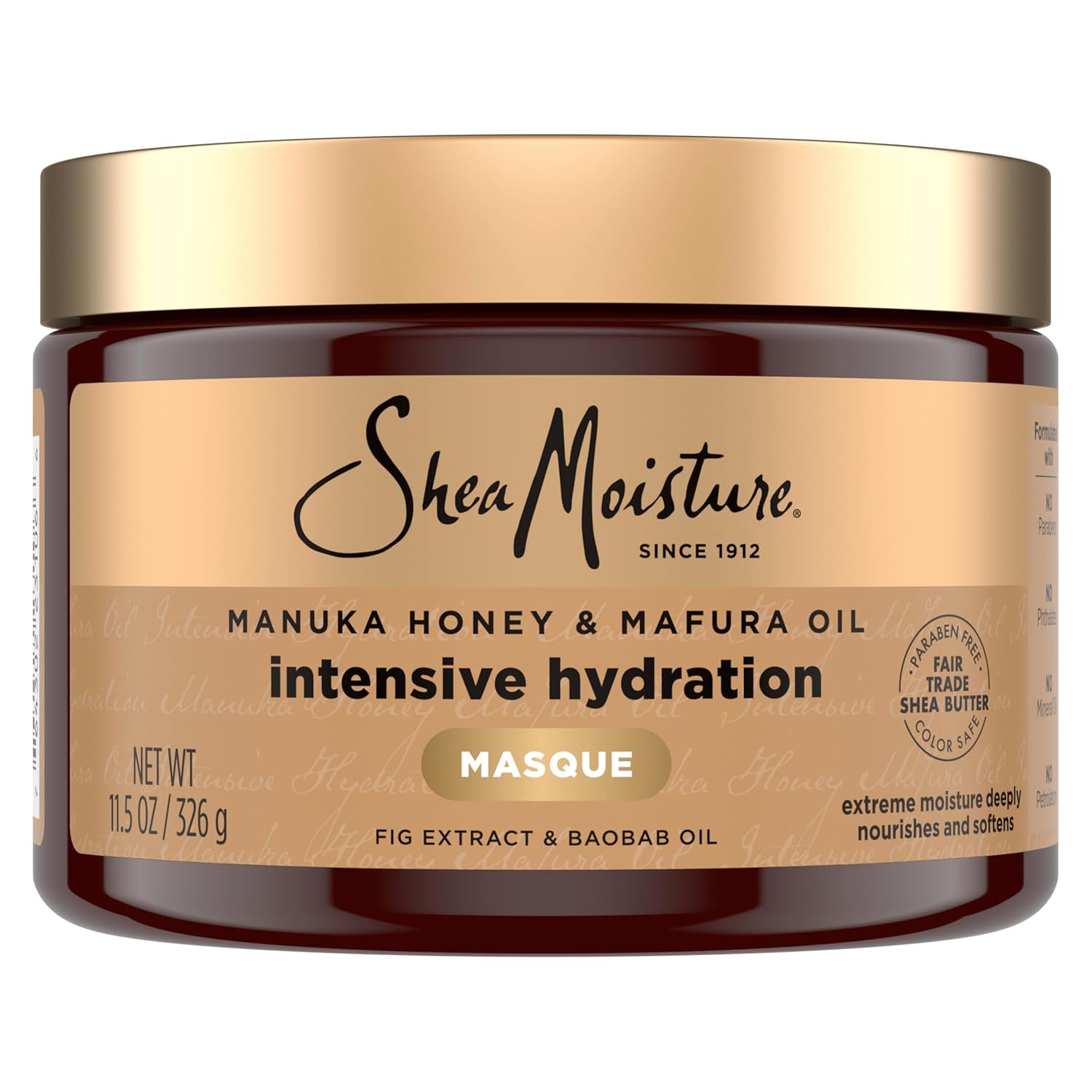 SheaMoisture Manuka Honey Mafura Oil intensive hydration hair masque 340ml jar