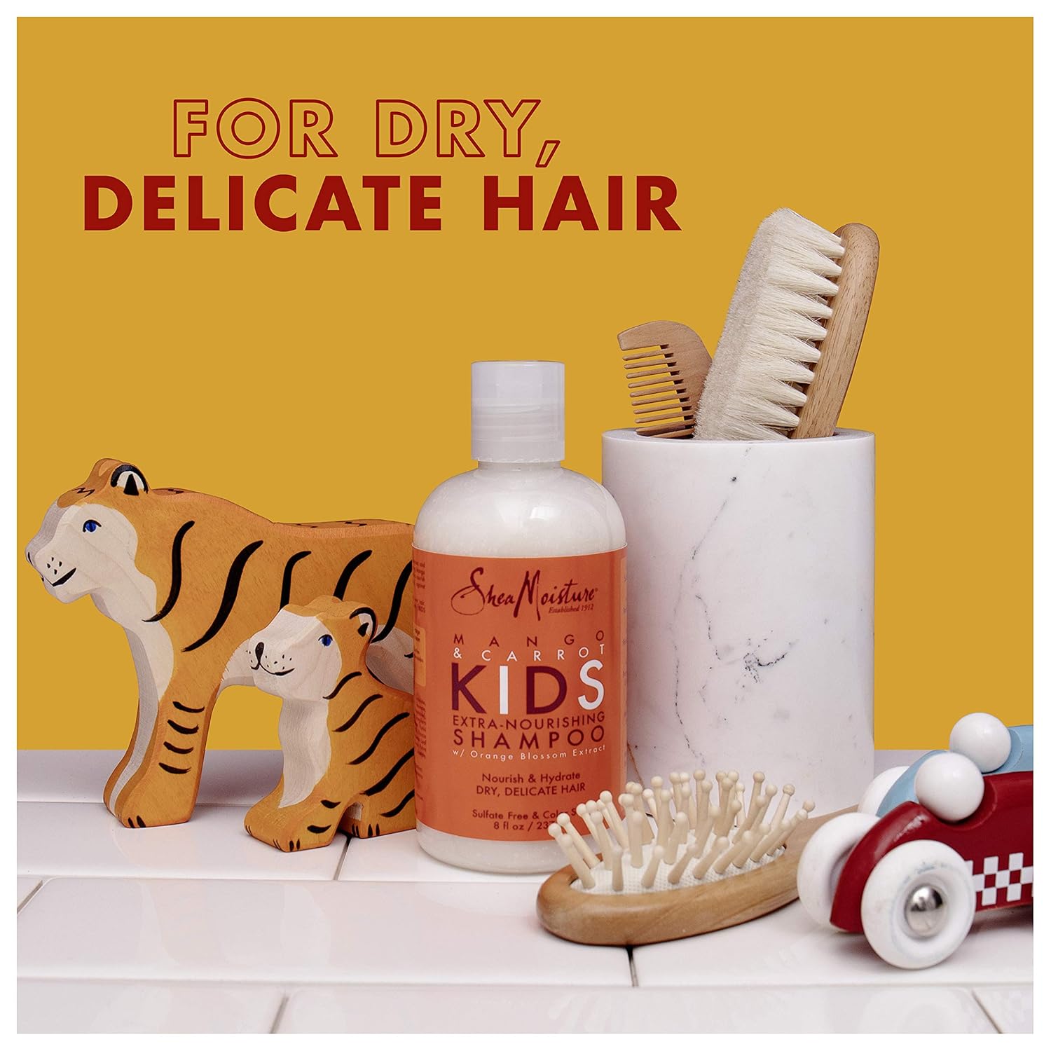 SheaMoisture Mango & Carrot Kids Extra-Nourishing Shampoo 237ml orange bottle