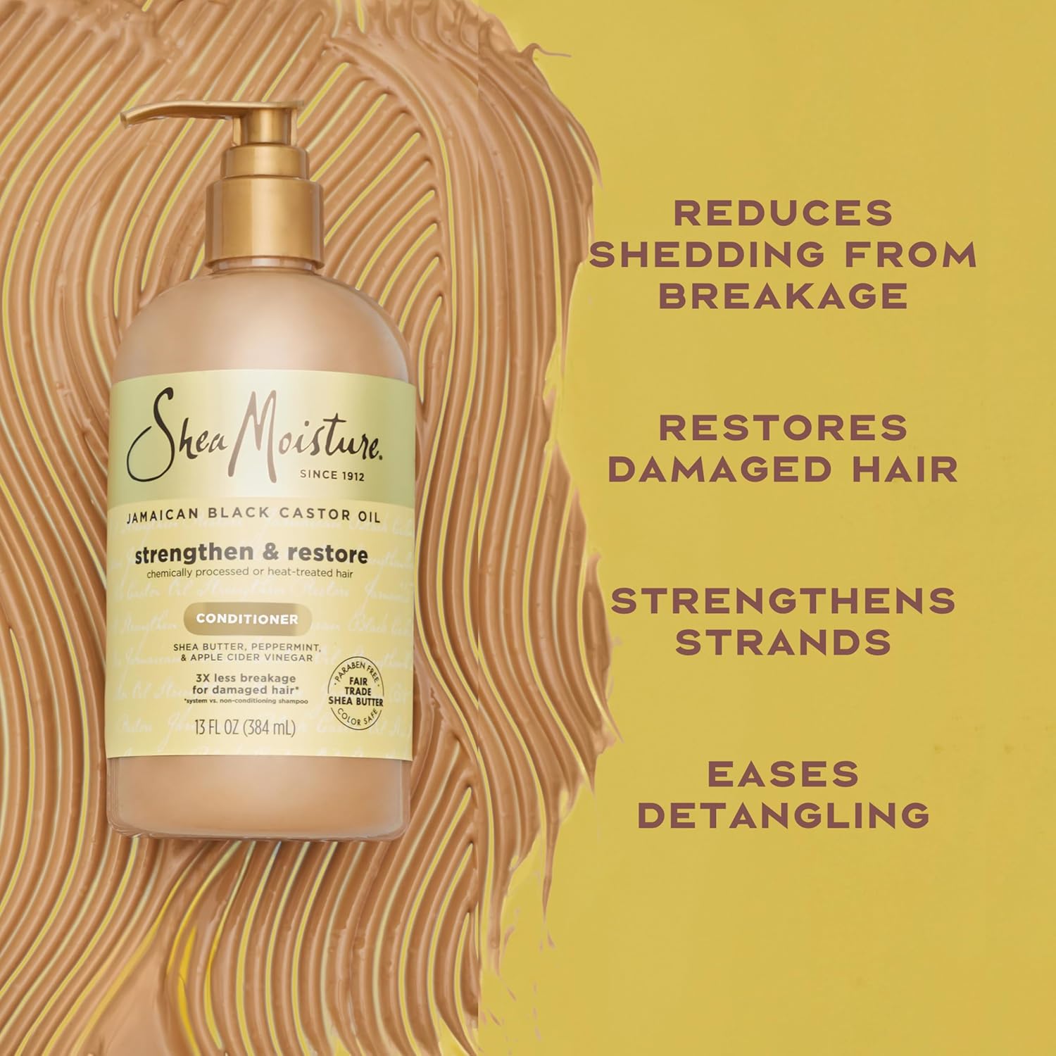 SheaMoisture Jamaican Black Castor Oil Strengthen and Restore Conditioner 384ml pump bottle