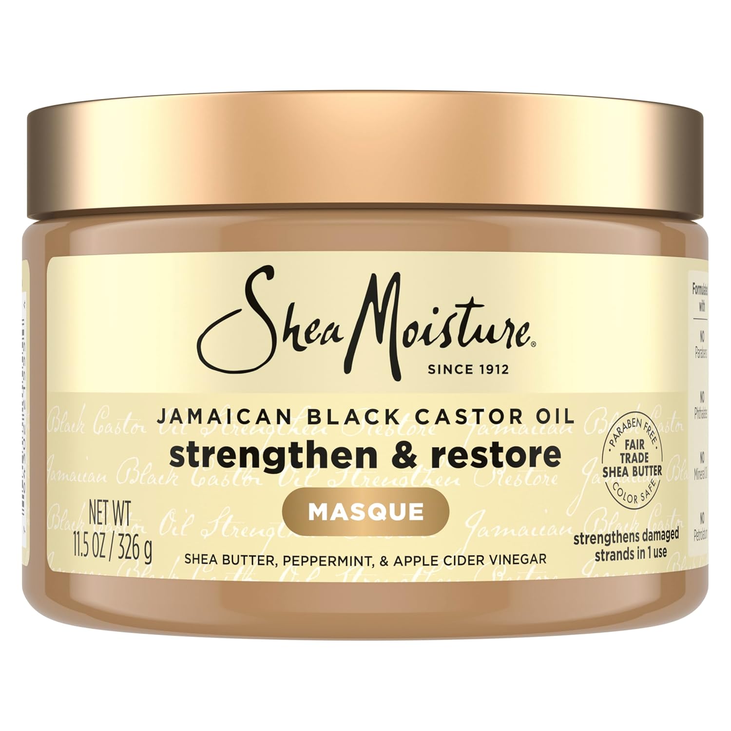 SheaMoisture Jamaican Black Castor Oil Strengthen Restore hair treatment masque 326g jar