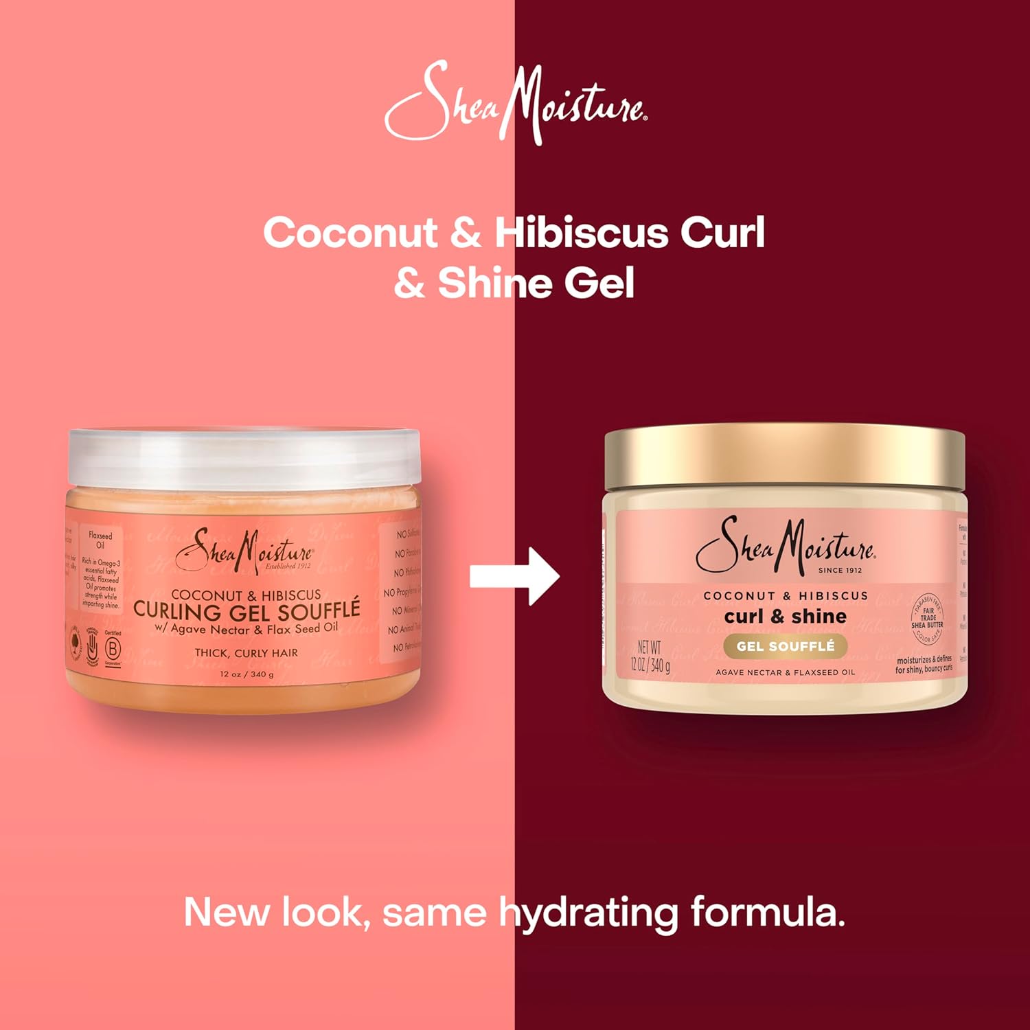 SheaMoisture Coconut & Hibiscus Curling Gel Soufflé 340ml jar