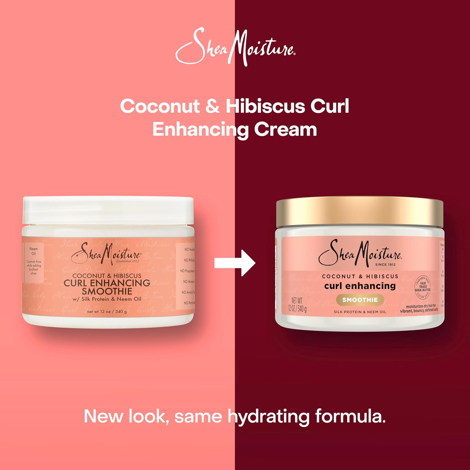 Shea Moisture Coconut & Hibiscus Curl Enhancing Smoothie with silk protein and neem oil