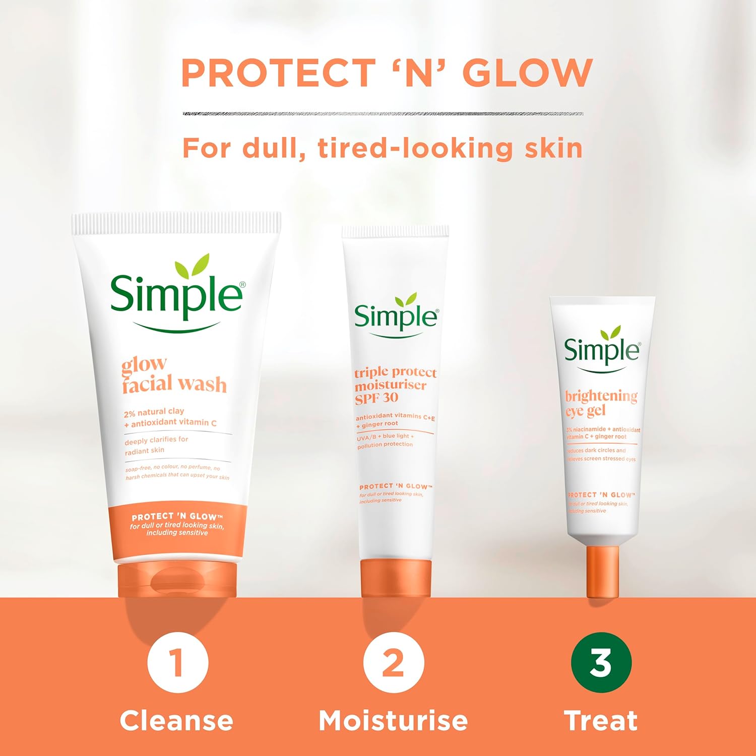 Simple Protect 'N' Glow Triple Protect Moisturiser SPF 30 with antioxidant vitamins