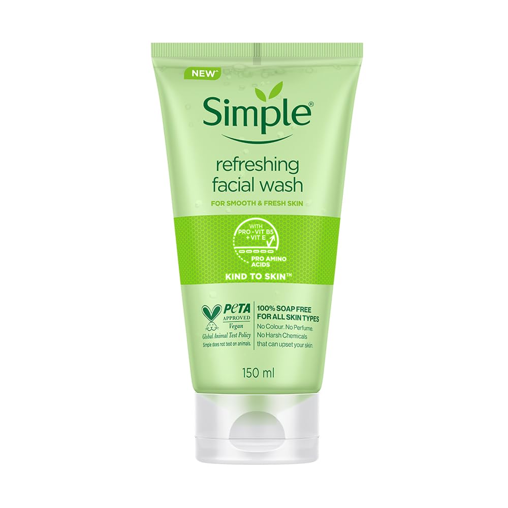 Simple Kind to Skin Refreshing Facial Wash 150ml green tube