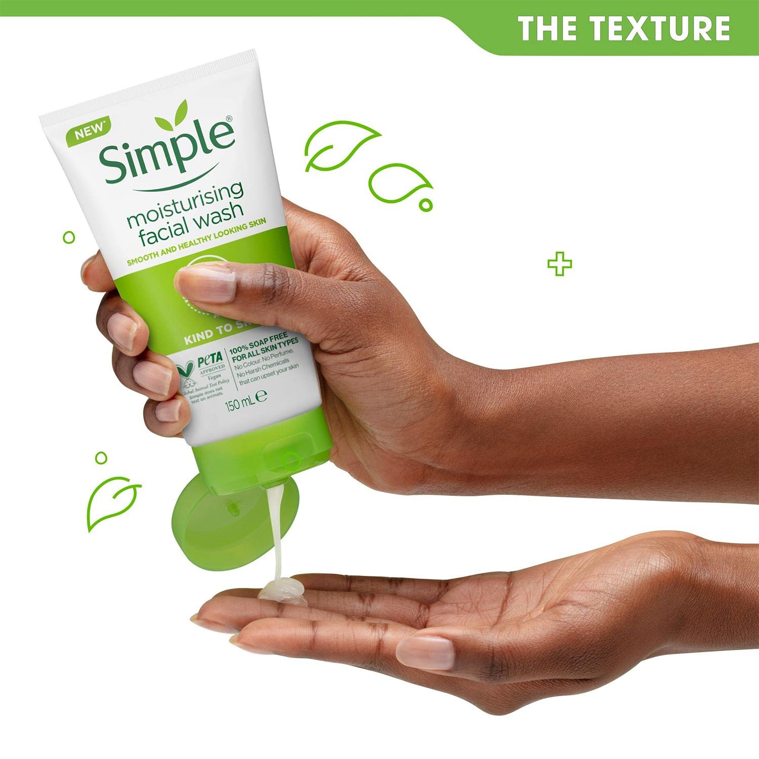 Simple Kind to Skin Moisturising Facial Wash 150ml tube white and green