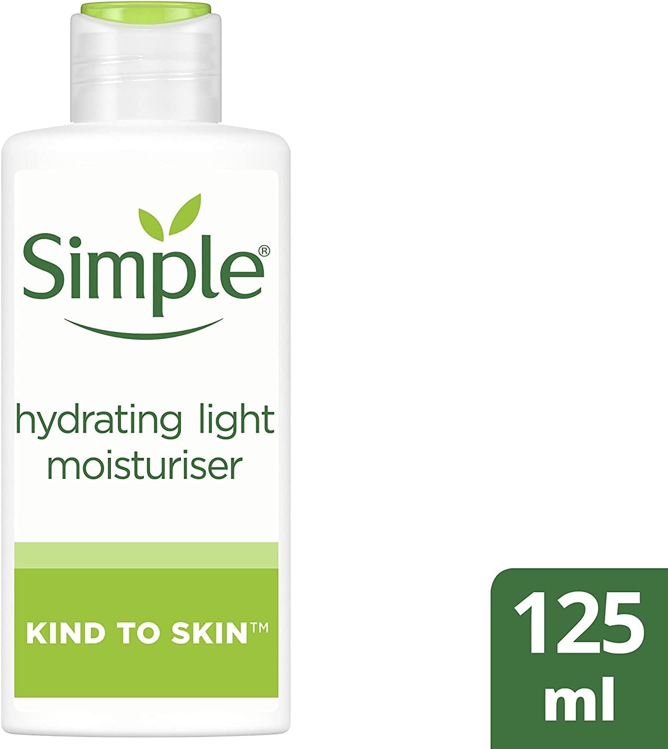 Simple Kind to Skin Hydrating Light Moisturiser 125ml white bottle with green cap