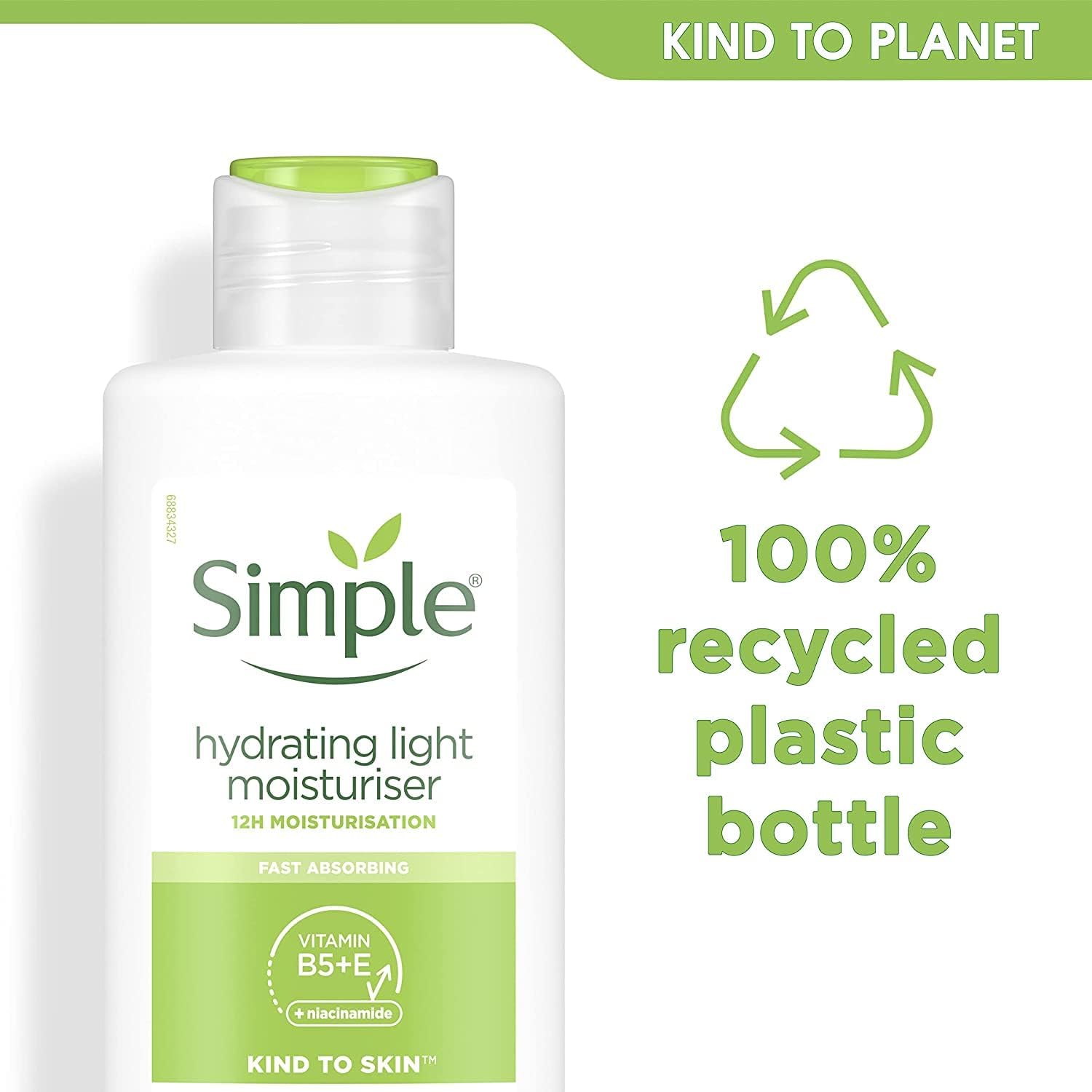 Simple Kind to Skin Hydrating Light Moisturiser 125ml with vitamin B5 and E