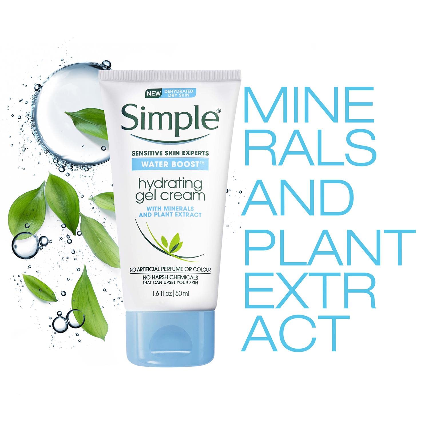 Simple Water Boost hydrating gel cream 50ml with minerals and plant extract