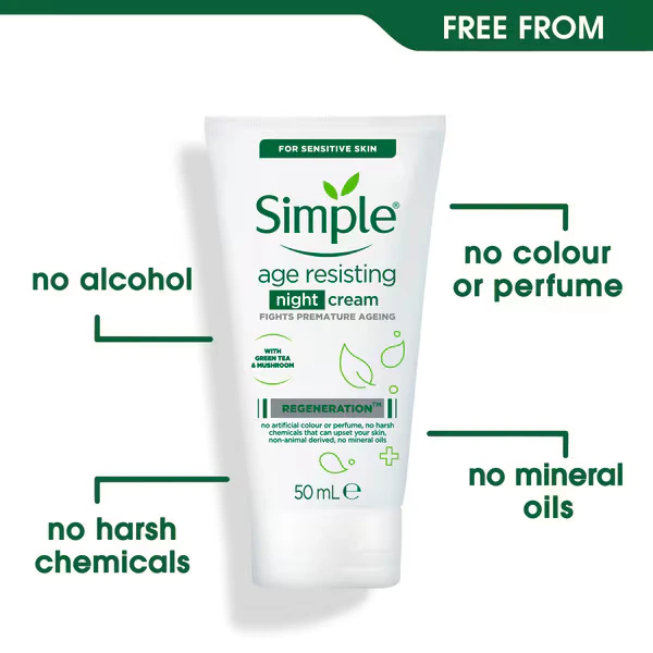 Simple Regeneration Age Resisting Night Cream 50ml for sensitive skin