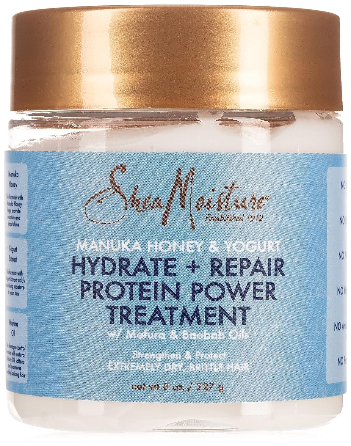 SheaMoisture Manuka Honey & Yogurt Hydrate + Repair Protein Power Treatment jar 237ml