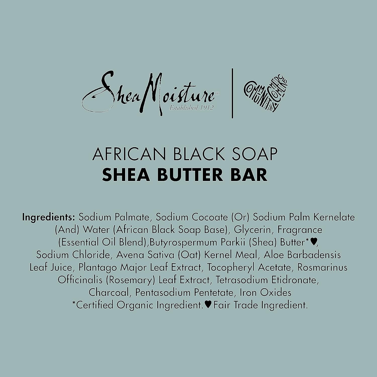 SheaMoisture African Black Soap Shea Butter Bar, 8 oz soap bar
