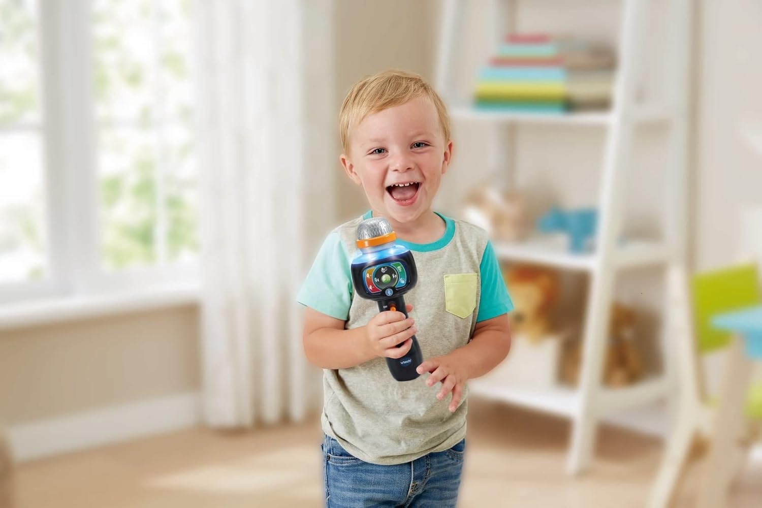 VTech Singing Sounds Microphone with light-up feature for ages 2-6 years