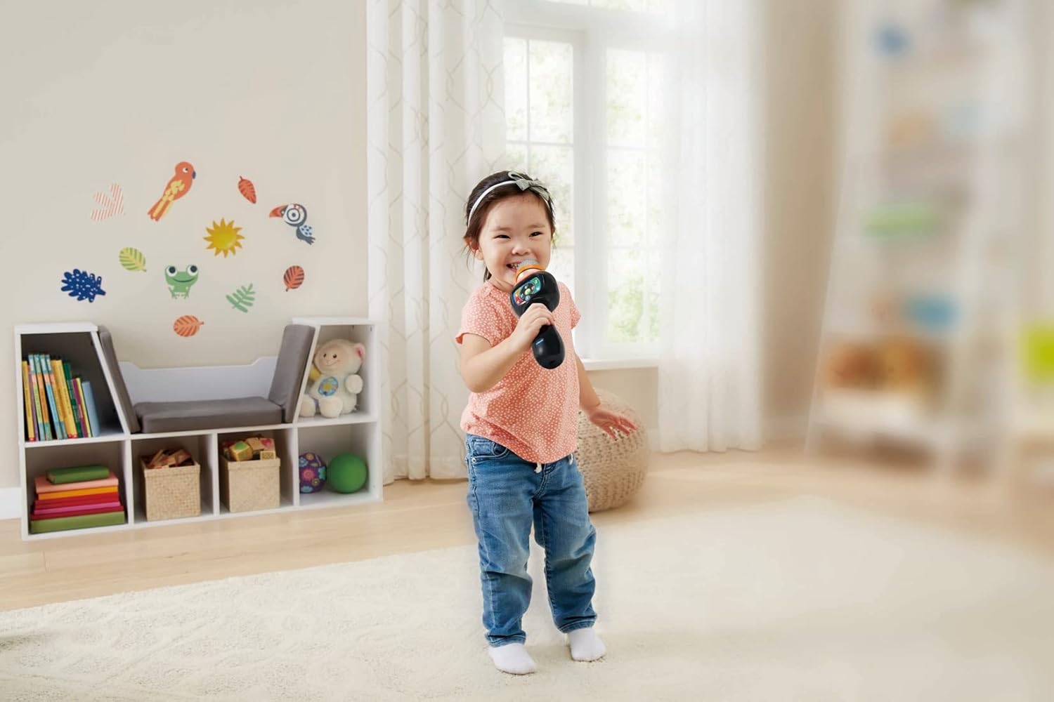 VTech Singing Sounds Microphone black karaoke toy for ages 2-6 years