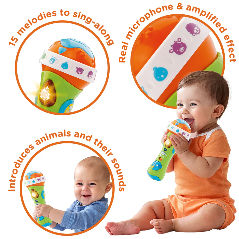 VTech Baby Sing Along Microphone orange and green toy microphone for toddlers