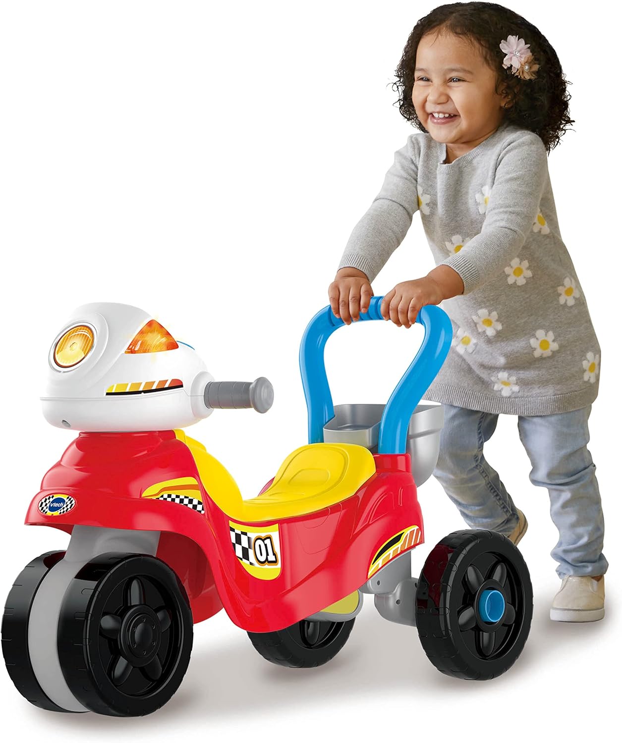 VTech 3-in-1 Ride With Me Motorbike red and yellow toddler toy
