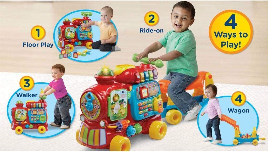 VTech Push & Ride Alphabet Train red multi-way toddler toy