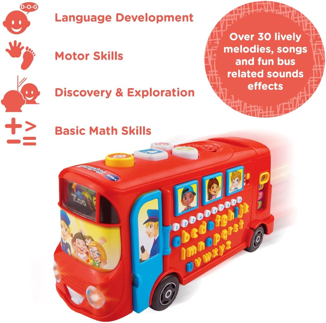 VTech Playtime Bus with Phonics red interactive learning toy vehicle