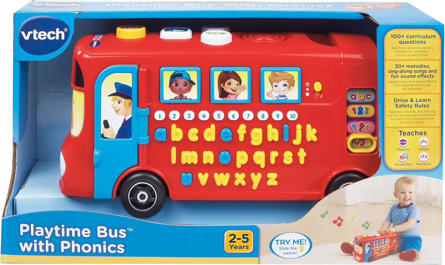 VTech Playtime Bus with Phonics red educational toy bus for toddlers