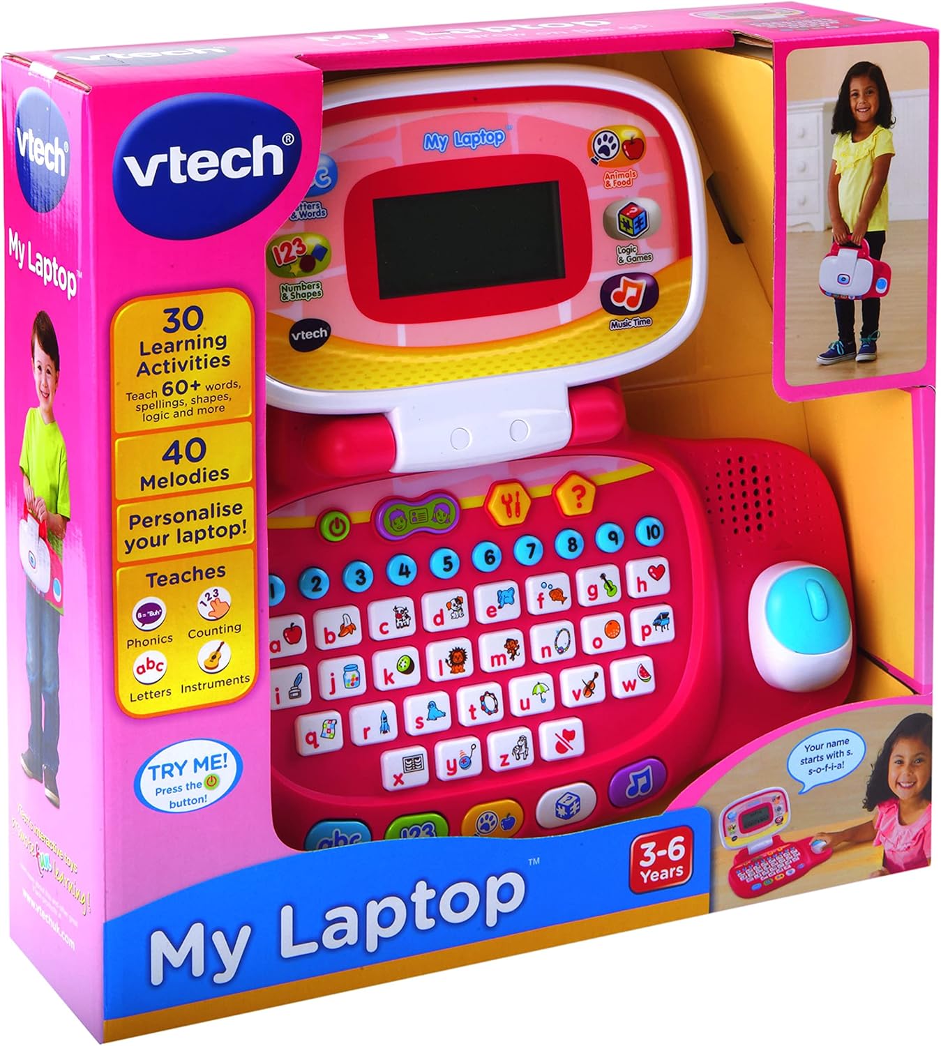VTech My Laptop pink educational toy for ages 3-6 years