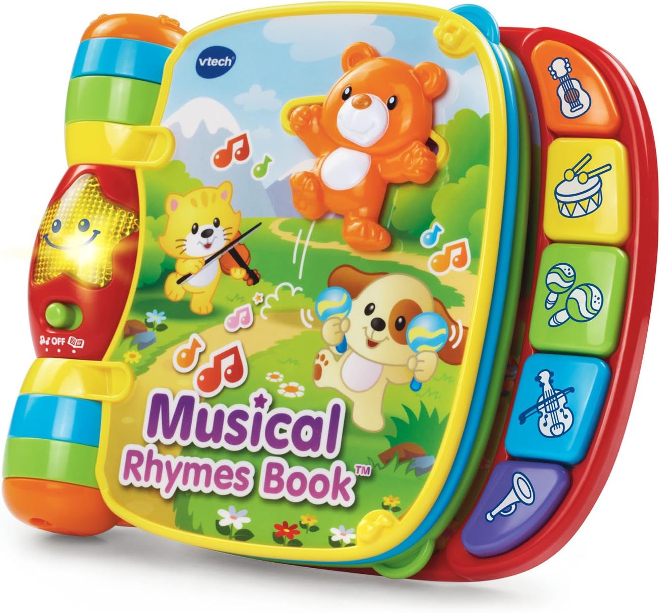 VTech Musical Rhymes Book with colourful interactive buttons and animal characters
