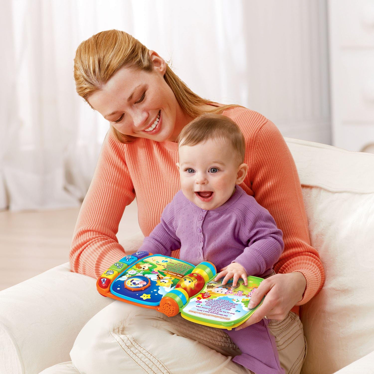 VTech Musical Rhymes Book with interactive buttons and colourful pages