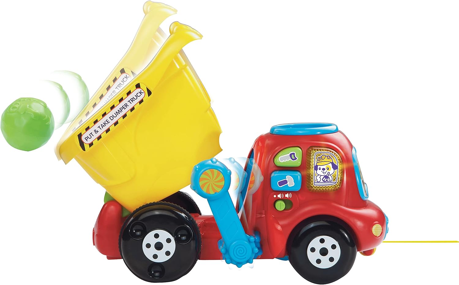 VTech Put and Take Dumper Truck red with yellow tipper bucket