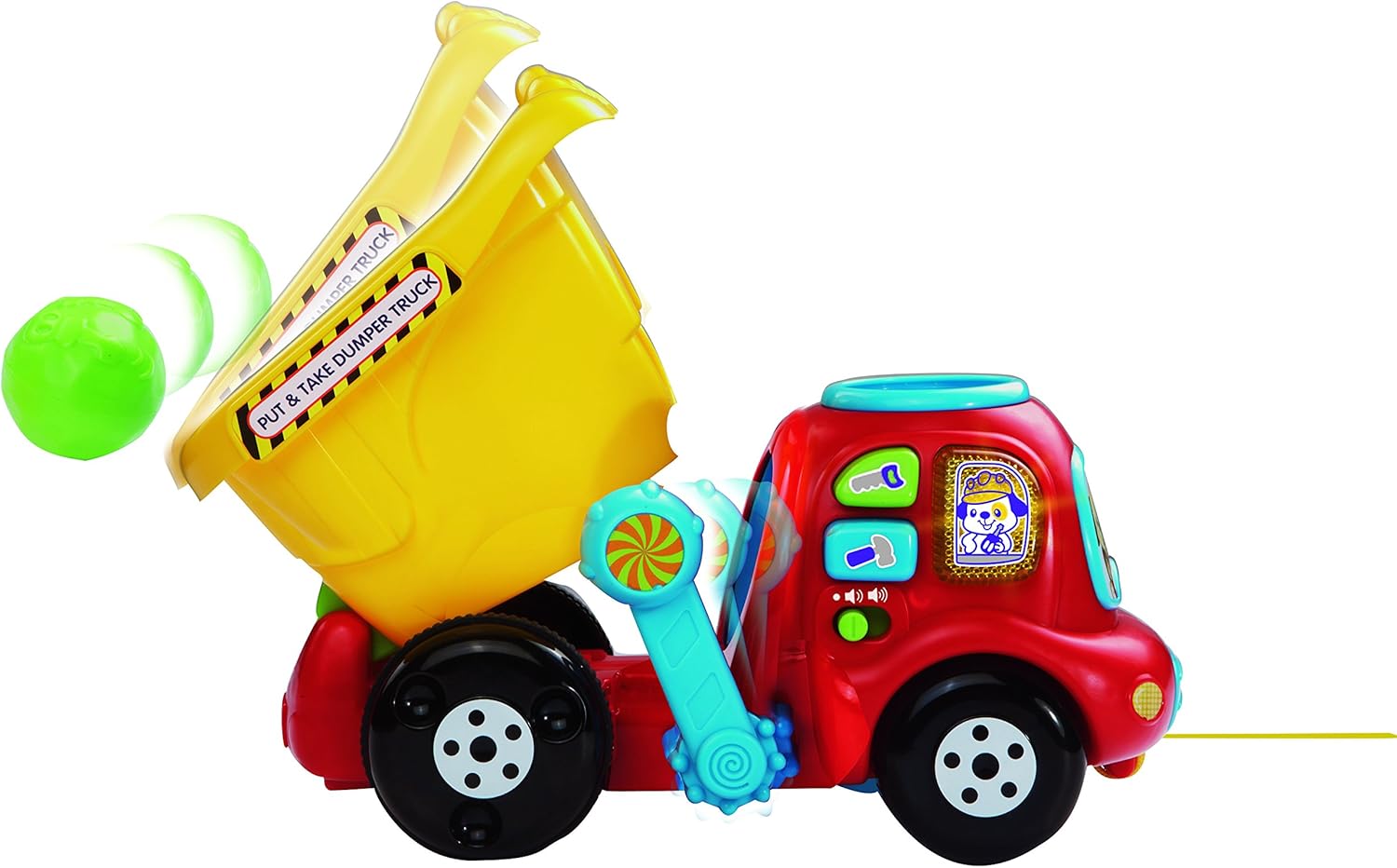 VTech Put and Take Dumper Truck red with yellow tilting bed