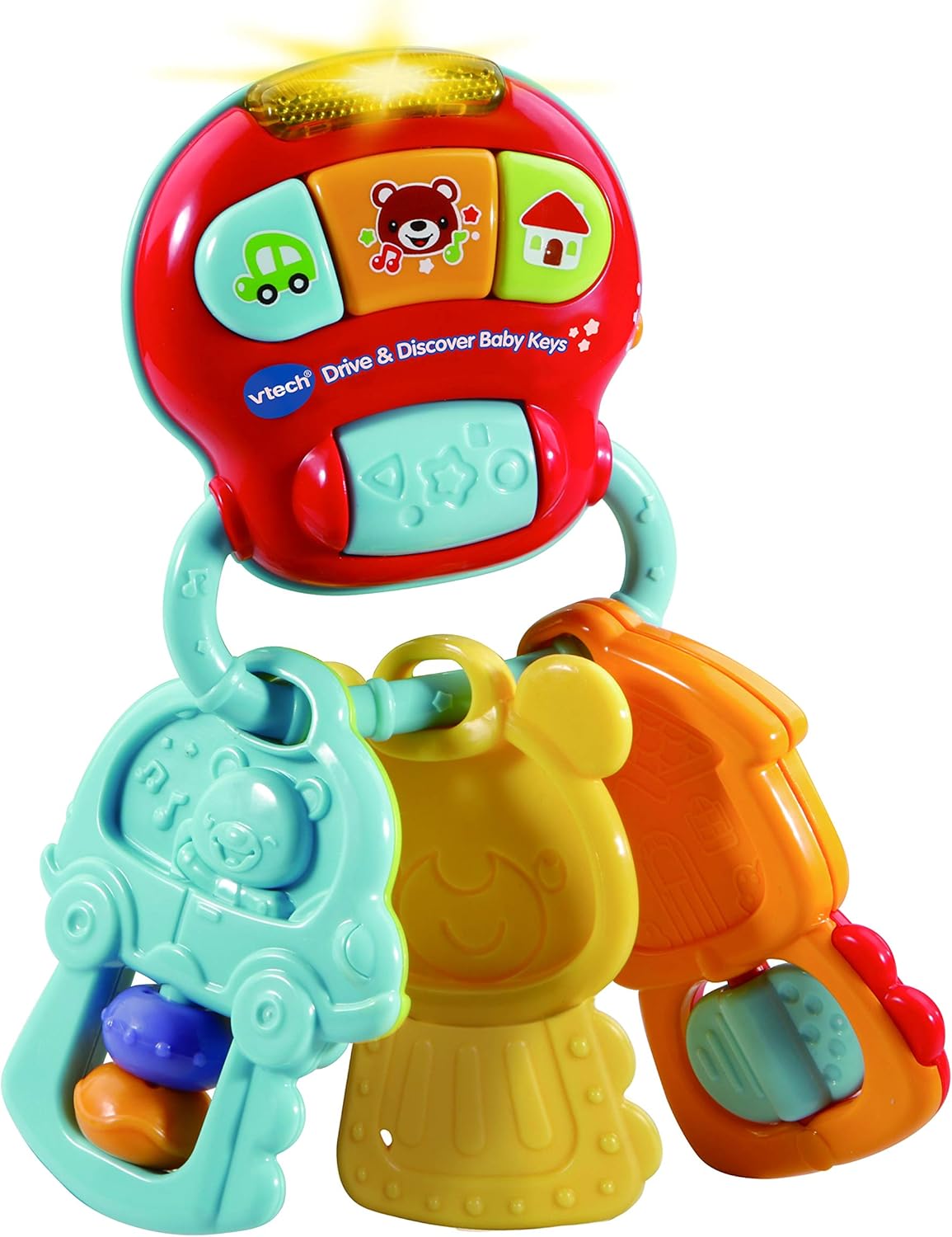 VTech Drive & Discover Baby Keys red electronic toy with interactive buttons and teethers