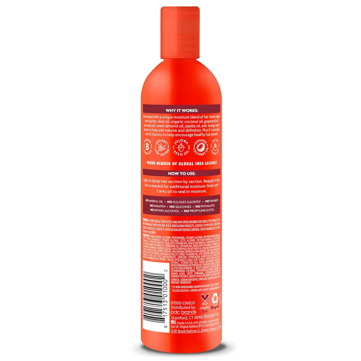 Cantu Avocado Hydrating Curl Activator Cream 400ml red bottle with red cap