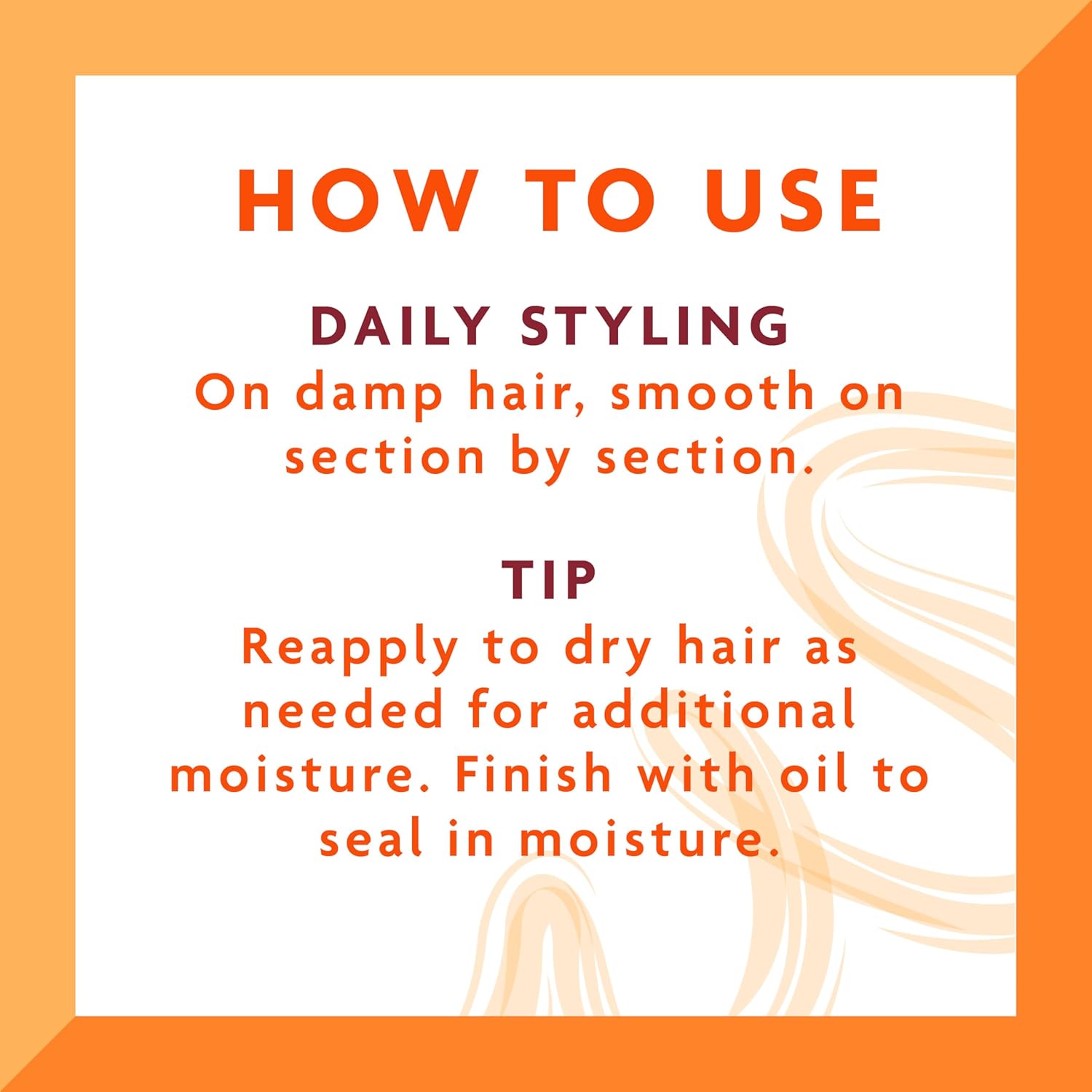 Cantu Avocado Hydrating Curl Activator Cream 400ml usage instructions graphic